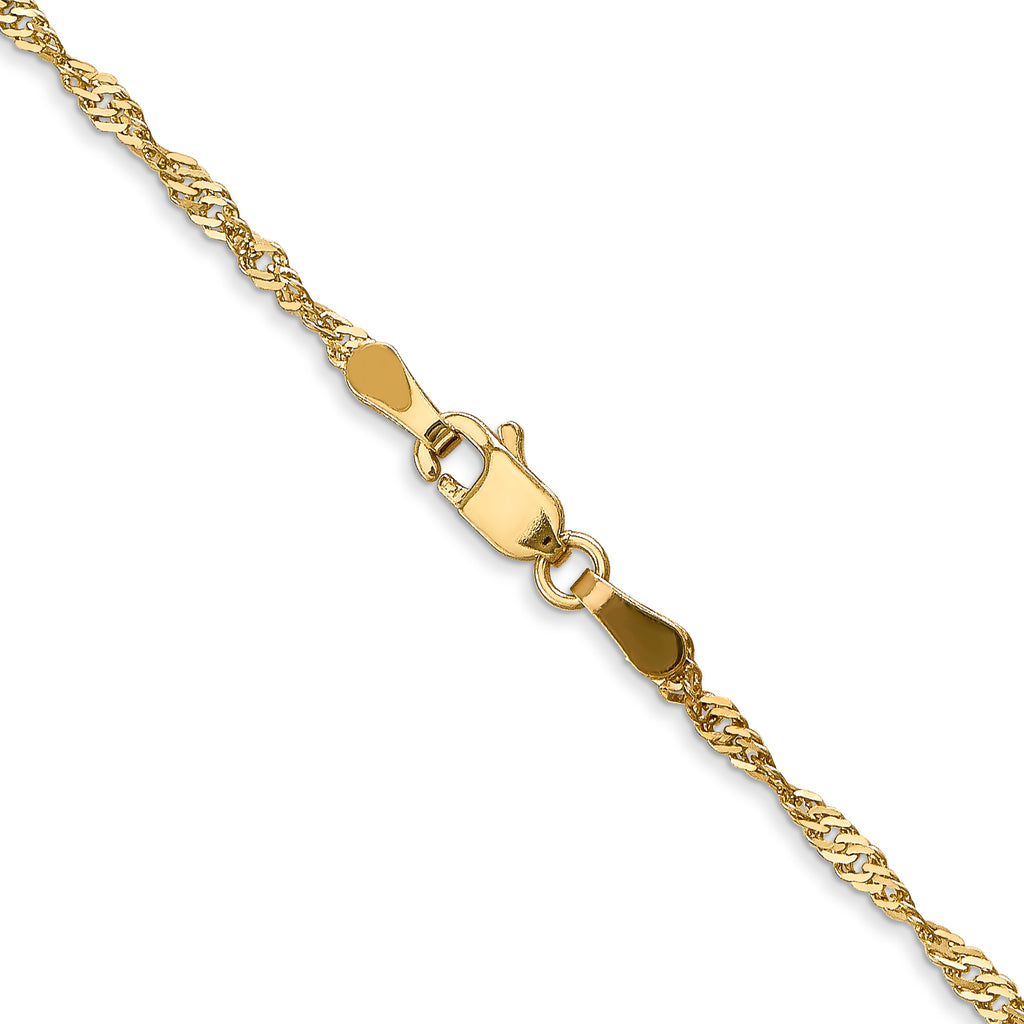 1.6mm 14K Yellow Gold Singapore Chain - Sophia Jewelers