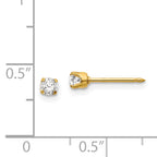 Inverness 14k 3mm CZ Long Post Earrings
