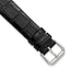 Black Alligator-Grain Leather Watch Band in Silver-Tone Buckle, 12mm - Sophia Jewelers