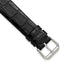 DeBeer 12mm Black Flat Alligator Grain Leather with Silver-tone Buckle 7.5 - Sophia Jewelers