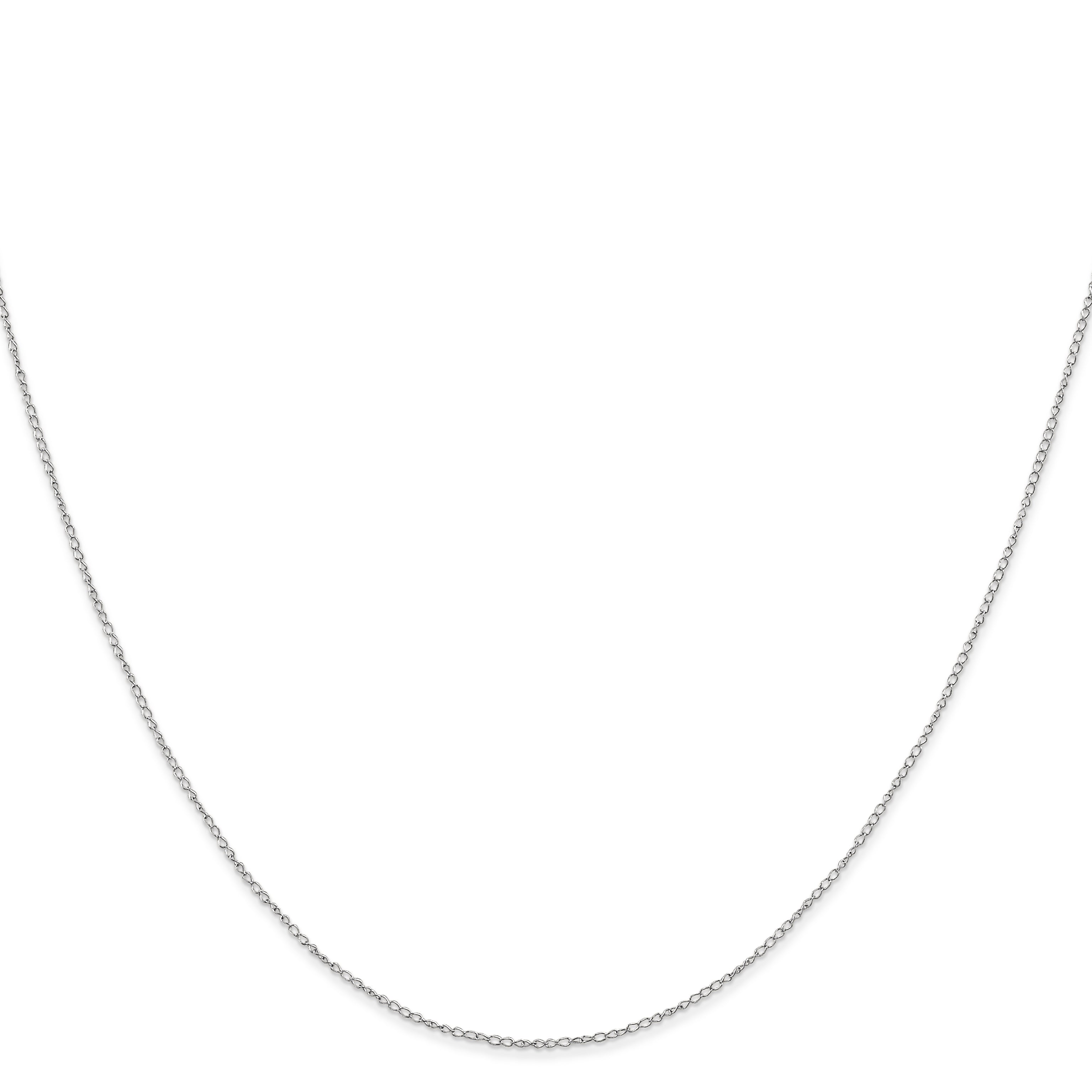 Curb Chain Necklace in 14K White Gold, 0.42mm Secondary image