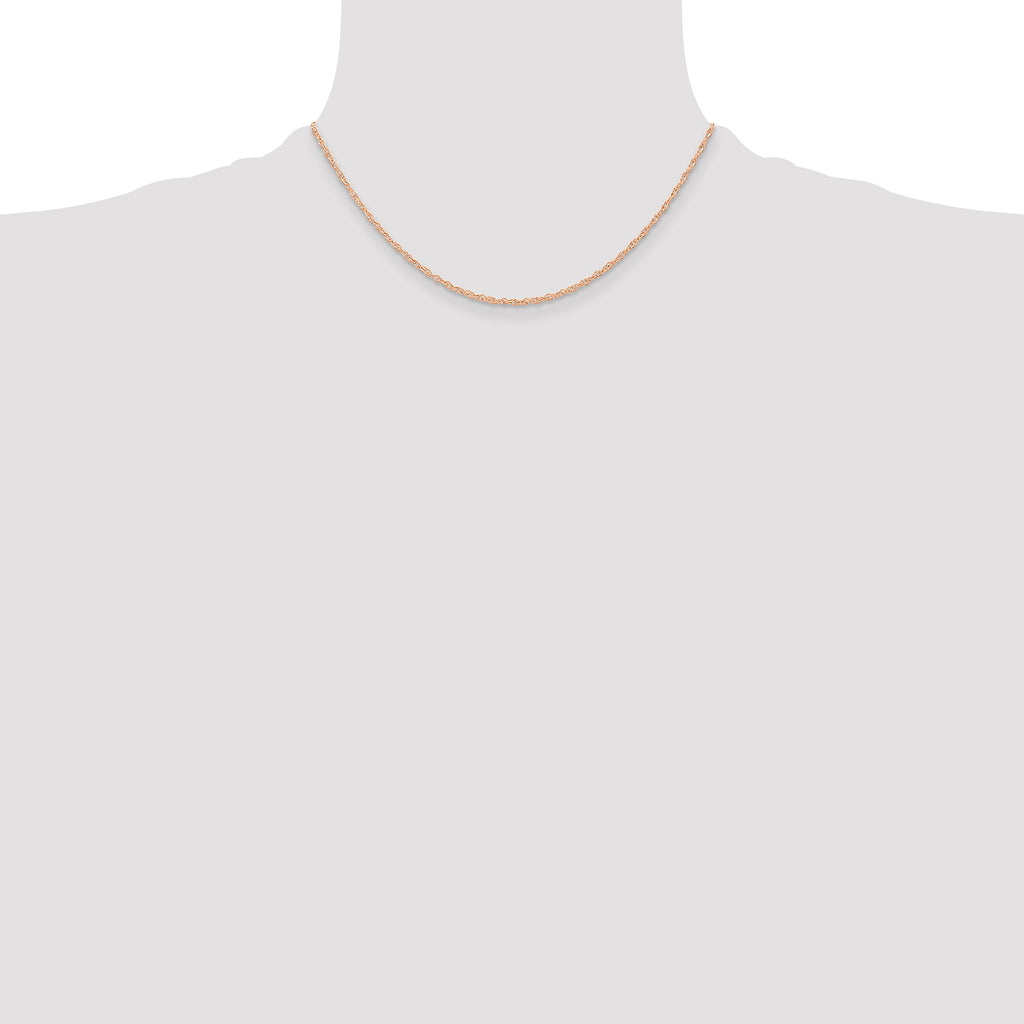 0.6mm 14K Rose Gold Cable Rope Chain - Sophia Jewelers