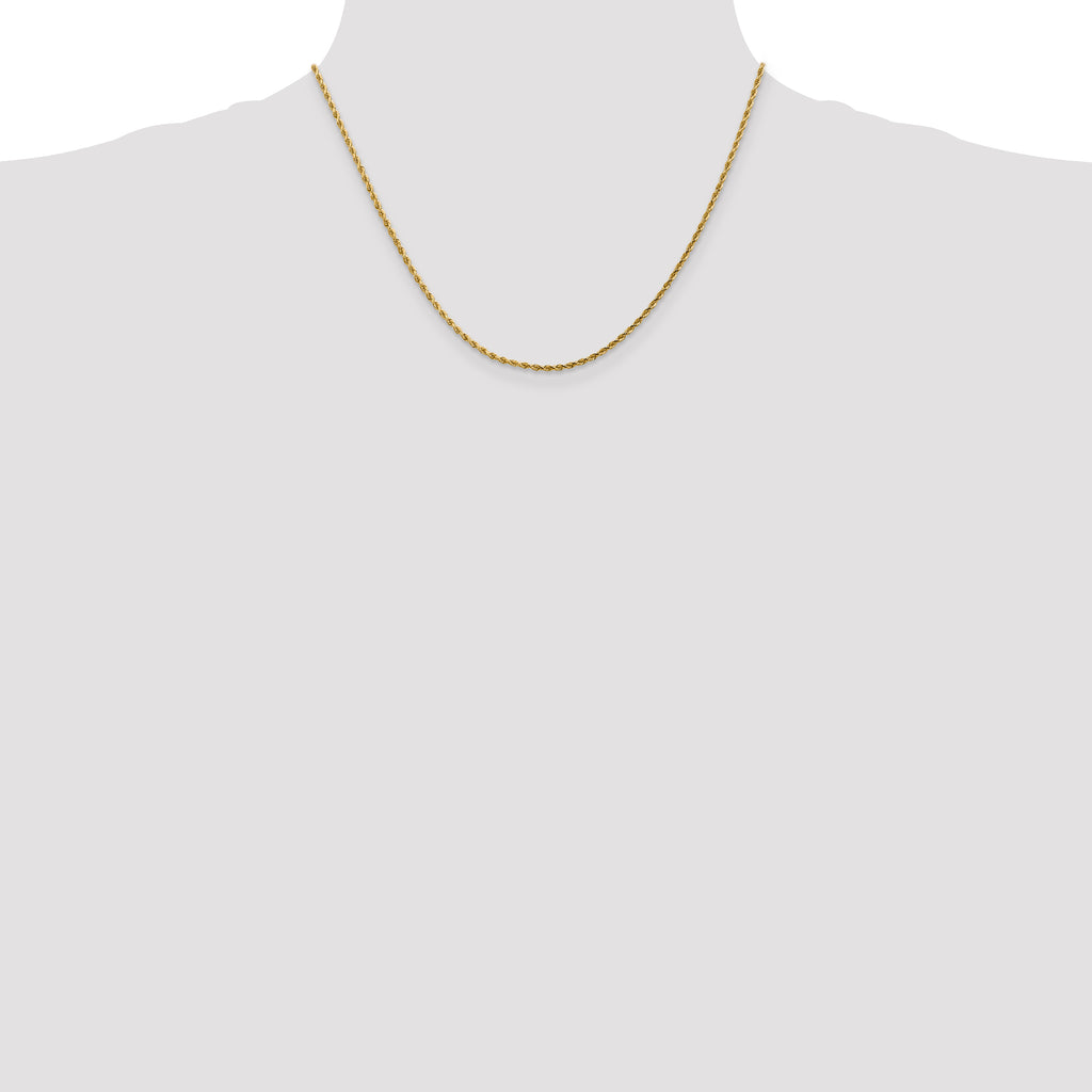 14K 1.75mm Diamond-Cut Rope Chain