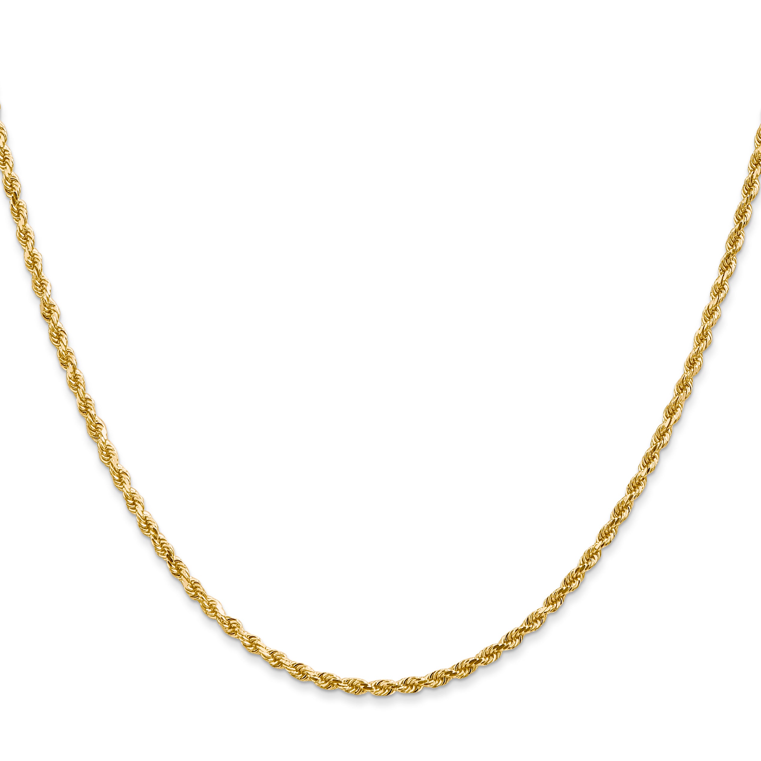 2.0mm 14K Yellow Gold Diamond-Cut Rope Chain Secondary image