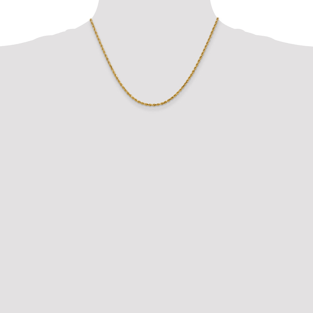 2.5mm 14K Yellow Gold Diamond-Cut Rope Chain - Sophia Jewelers