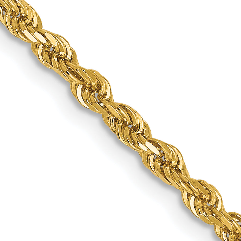 2.5mm 14K Yellow Gold Diamond-Cut Rope Chain - Sophia Jewelers Main image