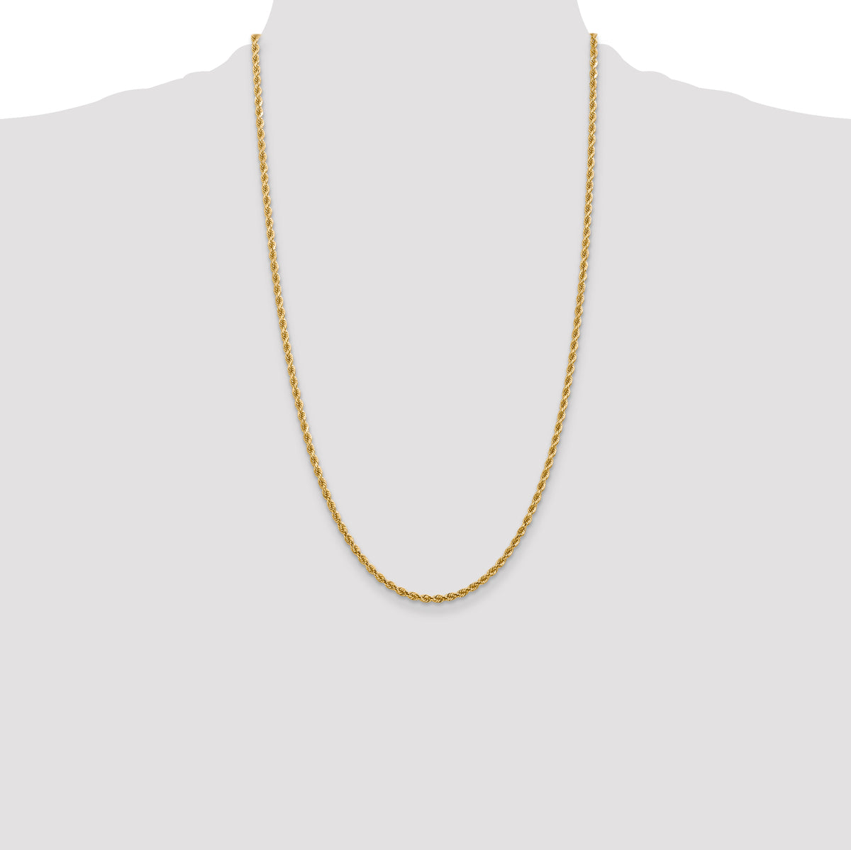 Rope Chain in 14K Yellow Gold, Bracelet to Necklace Lengths, 2.75mm - Sophia Jewelers