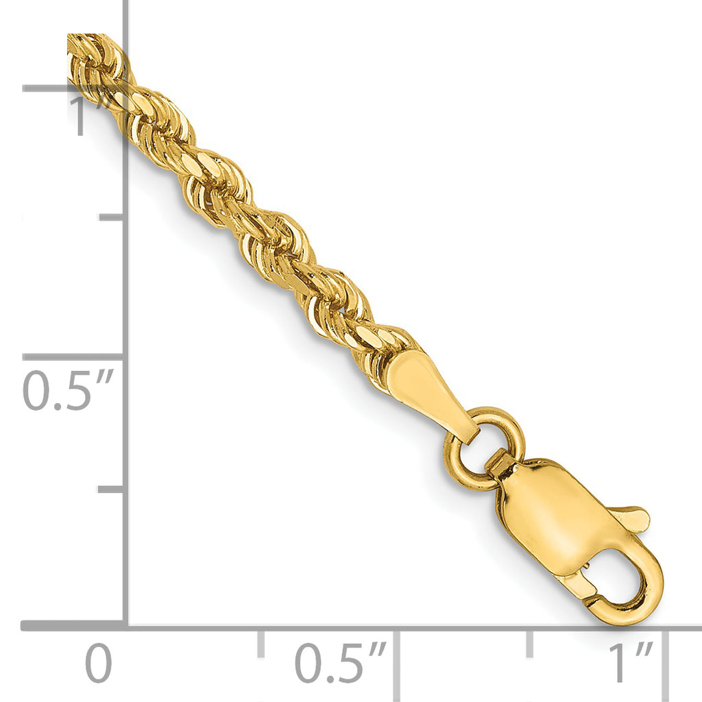 Rope Chain in 14K Yellow Gold, Bracelet to Necklace Lengths, 2.75mm - Sophia Jewelers