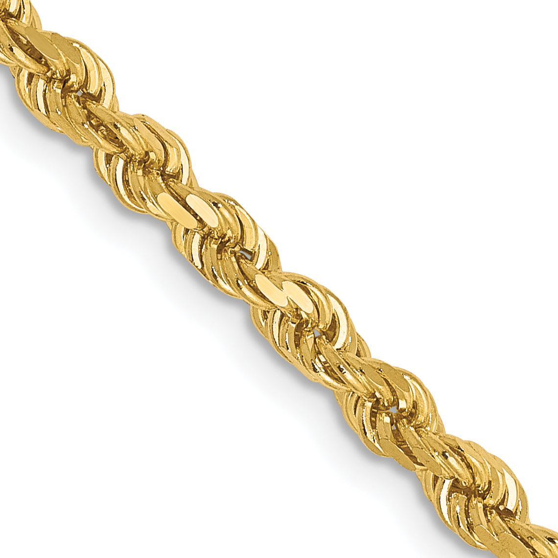 2.75mm 14K Yellow Gold Diamond-Cut Rope Chain - Sophia Jewelers