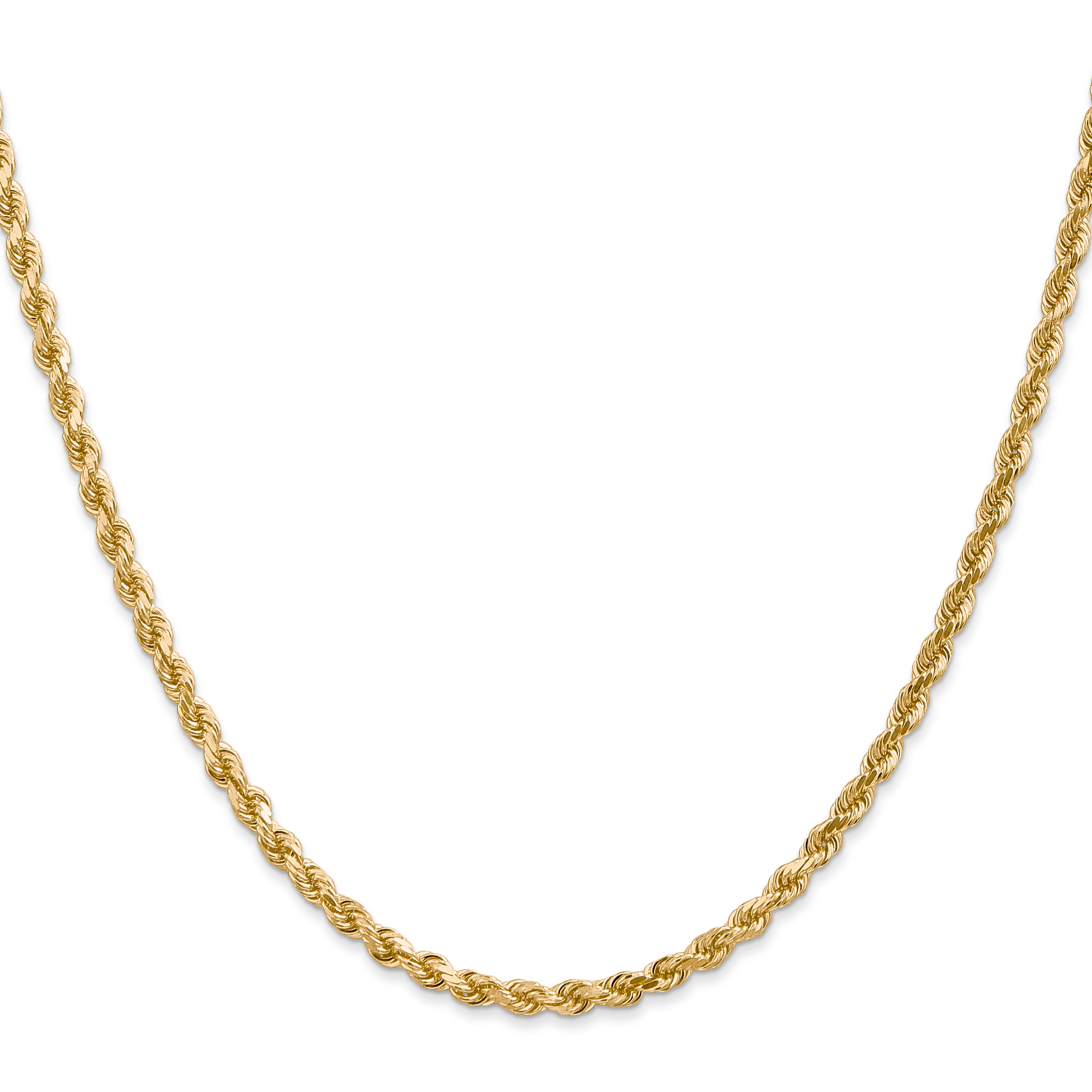 3.0mm 14K Yellow Gold Diamond-Cut Rope Chain Secondary image