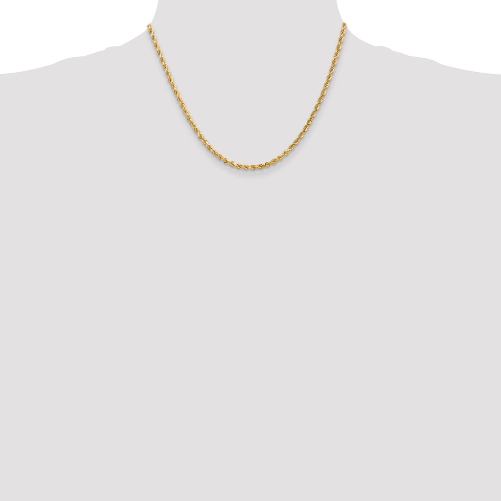 3.0mm 14K Yellow Gold Diamond-Cut Rope Chain - Sophia Jewelers