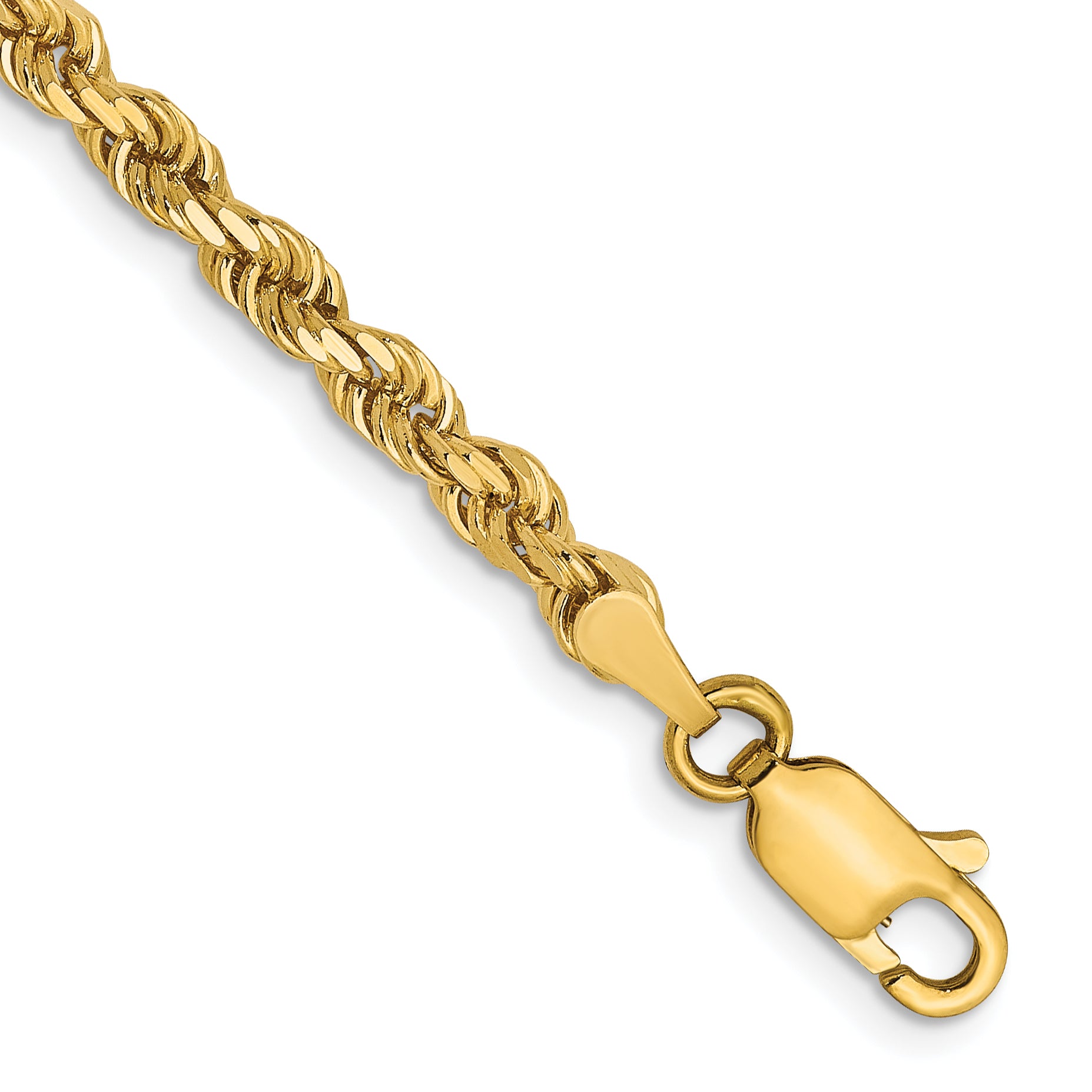 14K 3mm Diamond-Cut Rope Chain Main image