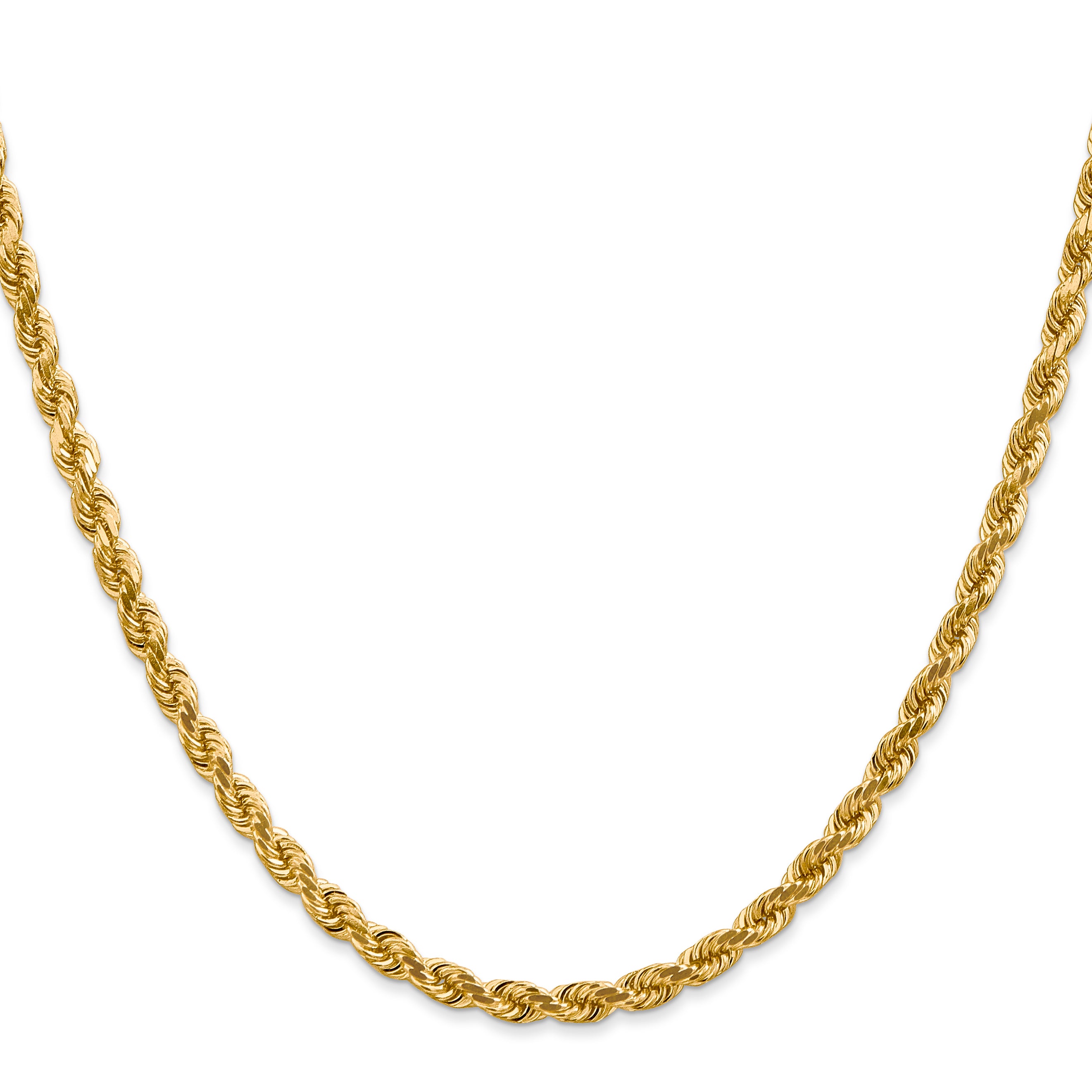 4.0mm 14K Yellow Gold Diamond-Cut Rope Chain - Sophia Jewelers