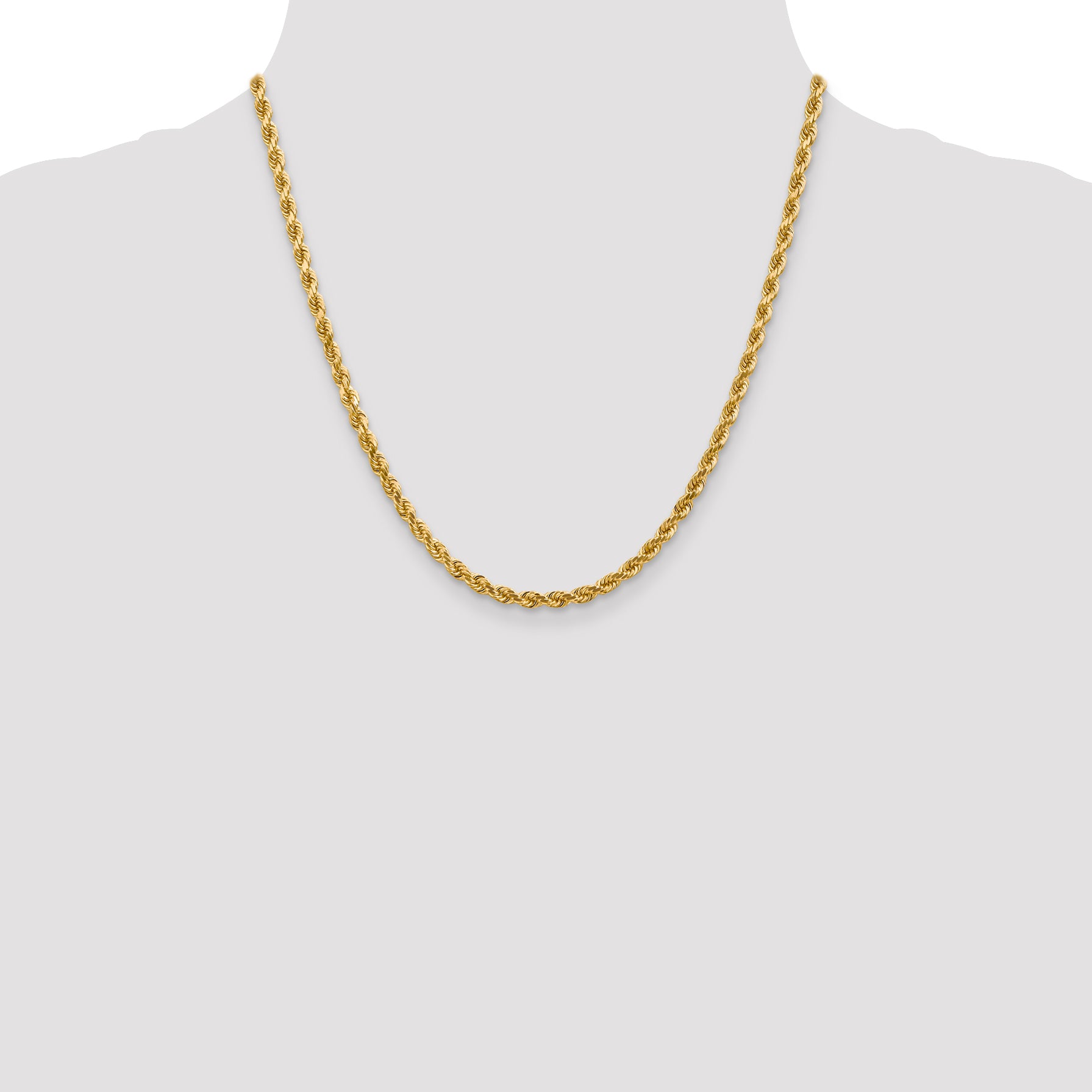 4.0mm 14K Yellow Gold Diamond-Cut Rope Chain - Sophia Jewelers
