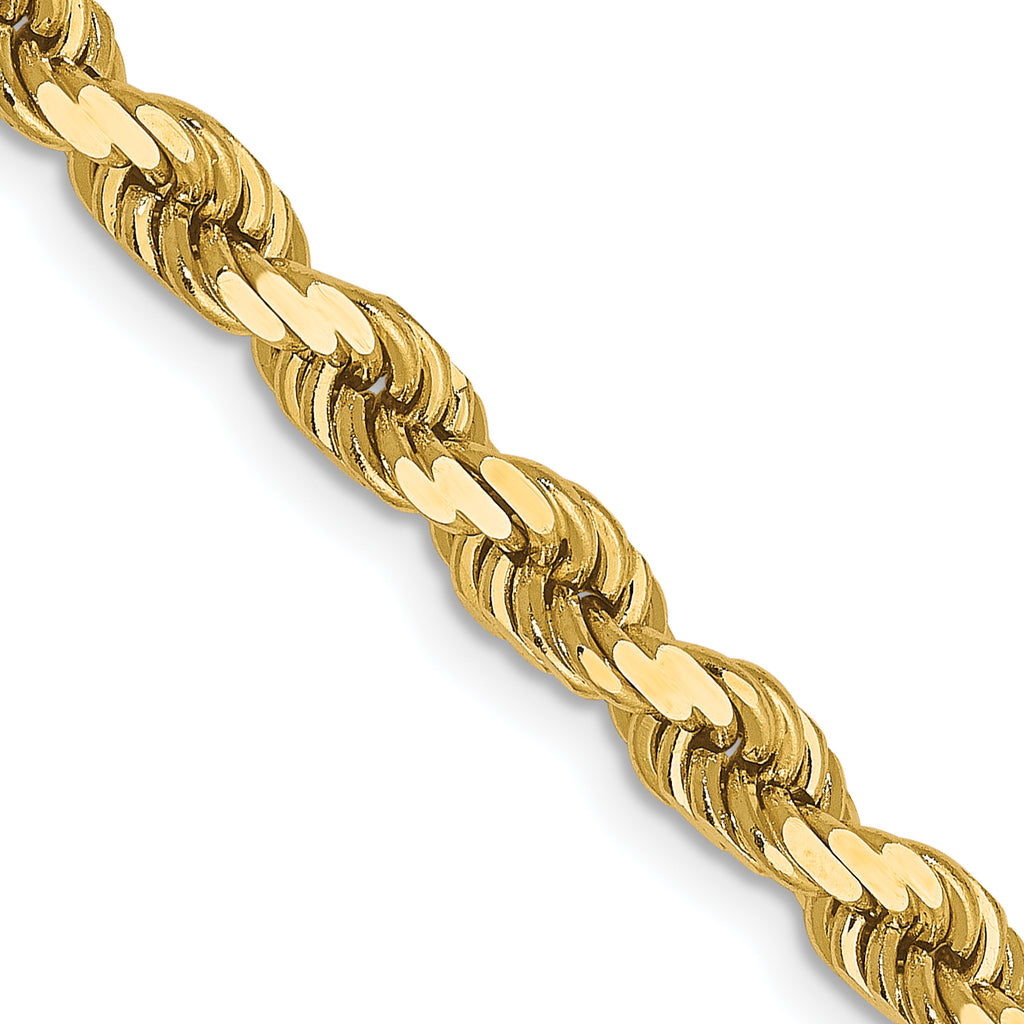 4.0mm 14K Yellow Gold Diamond-Cut Rope Chain - Sophia Jewelers