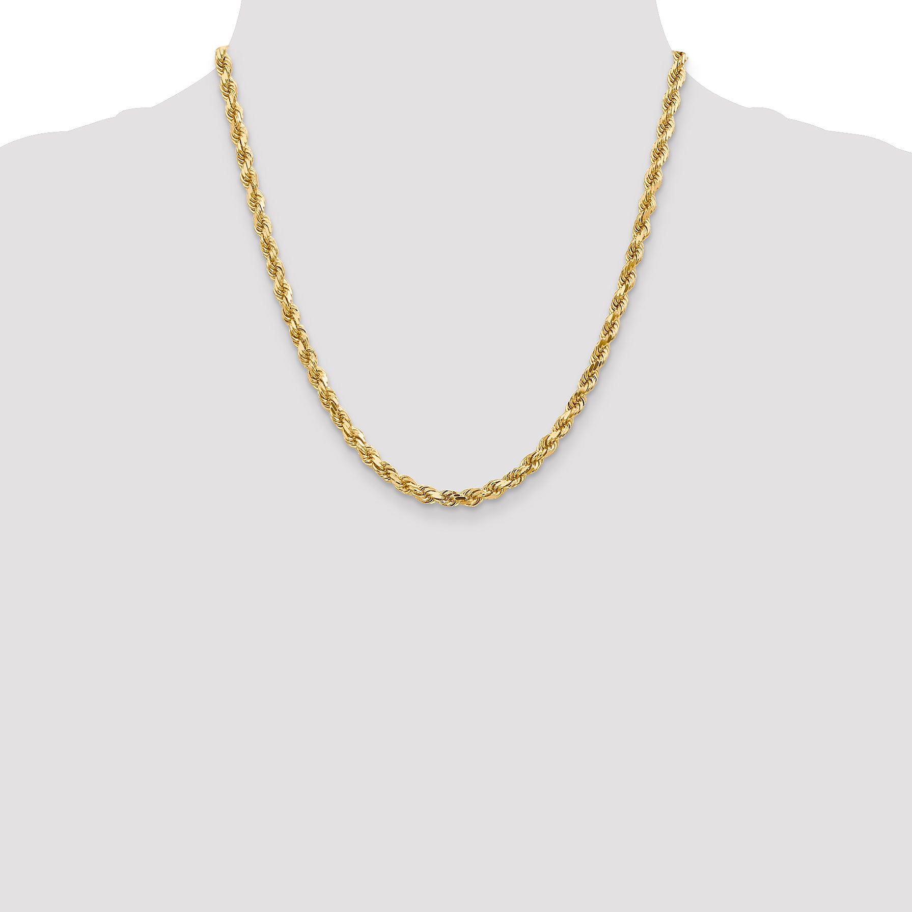 4.5mm 14K Yellow Gold Diamond-Cut Rope Chain - Sophia Jewelers