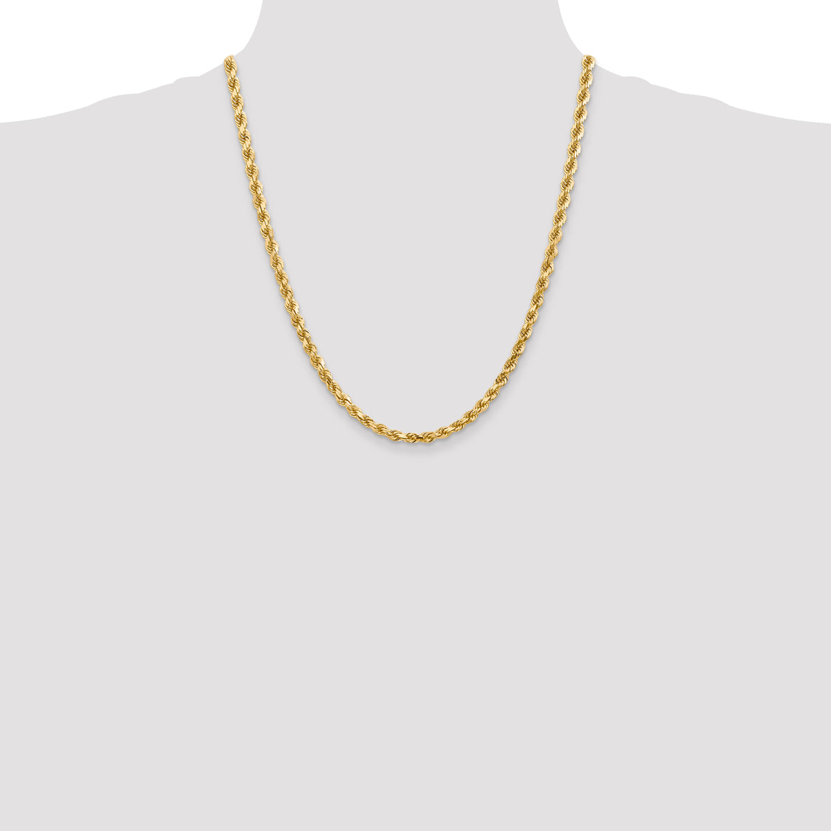 Diamond-Cut Rope Chain Necklace in 14K Yellow Gold, 4.5mm, 20–24 Inch - Sophia Jewelers