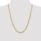 Diamond-Cut Rope Chain Necklace in 14K Yellow Gold, 4.5mm, 20–24 Inch - Sophia Jewelers