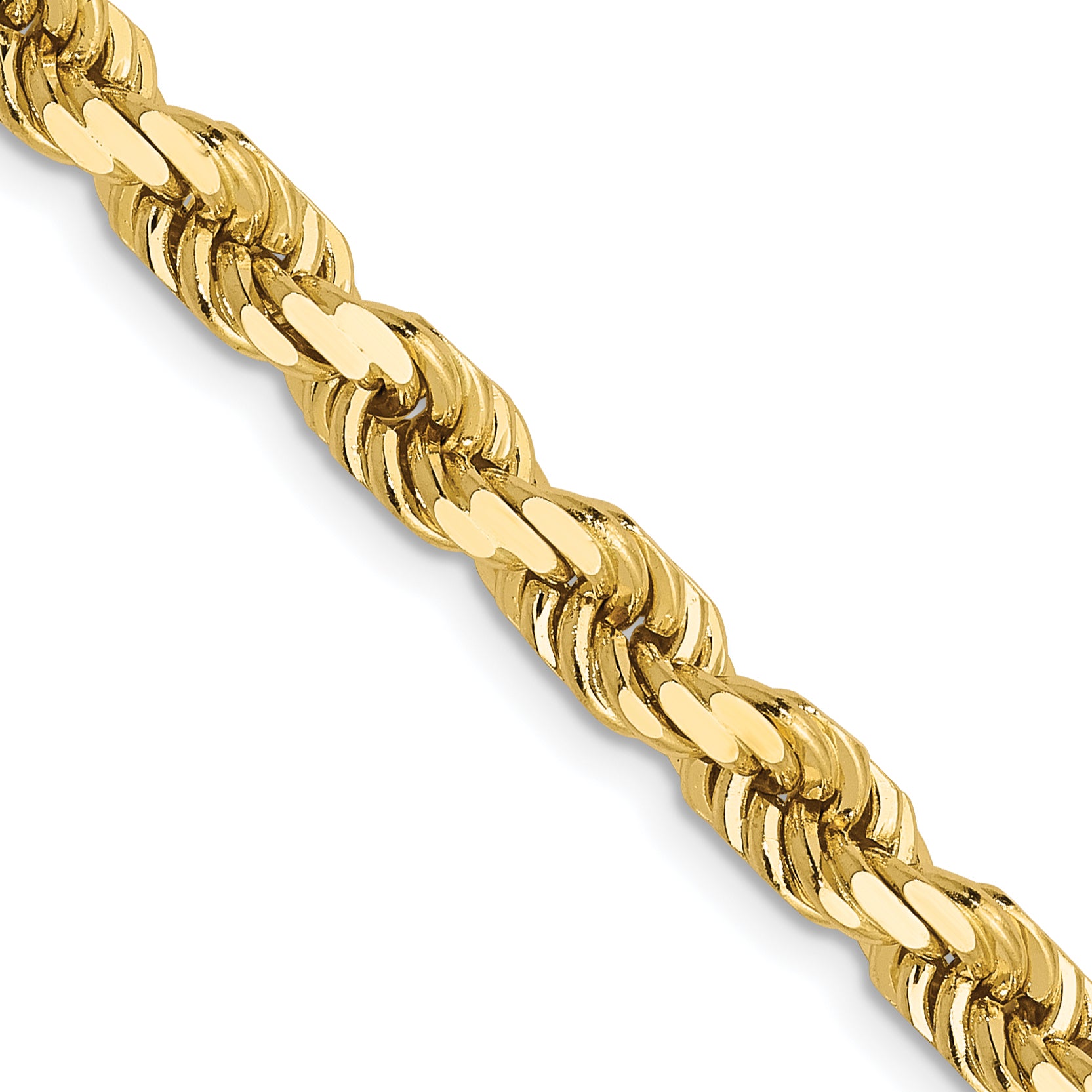 4.5mm 14K Yellow Gold Diamond-Cut Rope Chain - Sophia Jewelers Main image