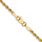 2.5mm 14K Yellow Gold Diamond-Cut Lightweight Rope Chain - Sophia Jewelers