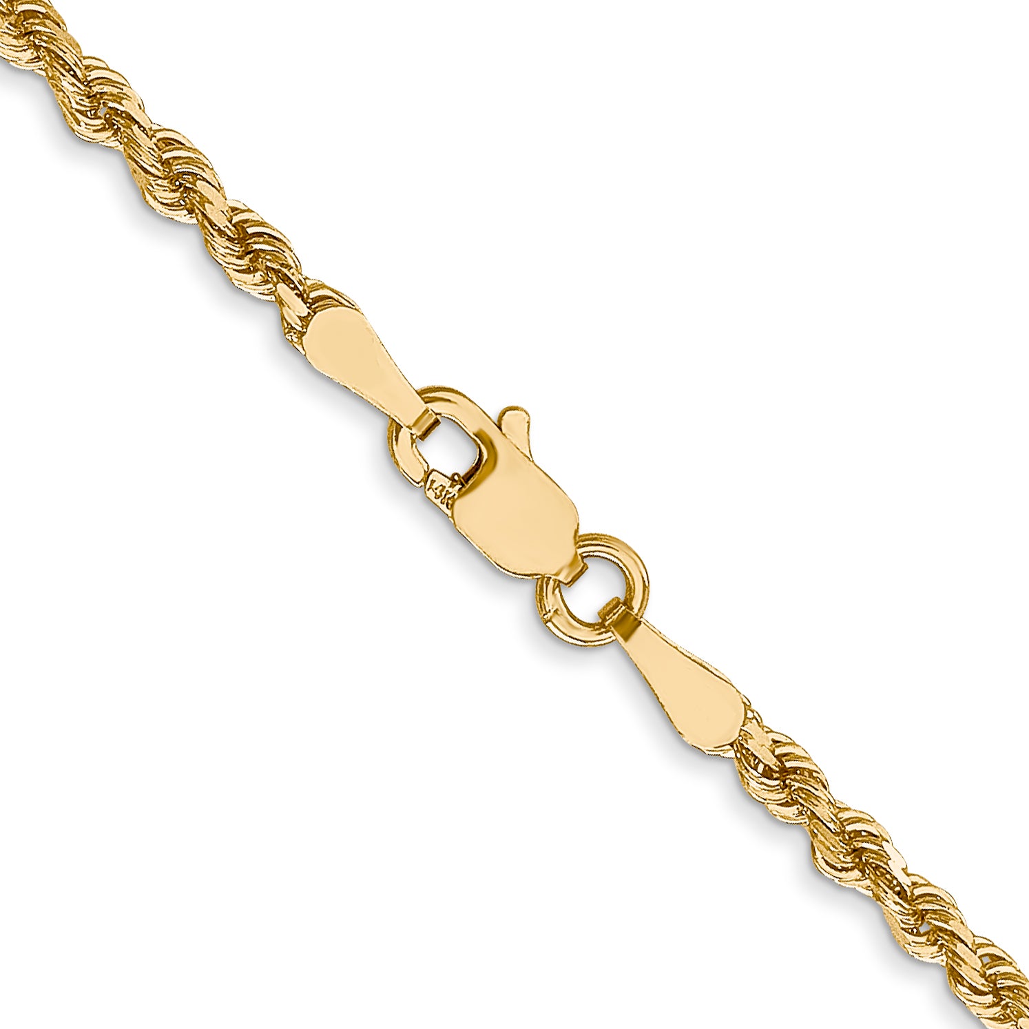 2.5mm 14K Yellow Gold Diamond-Cut Lightweight Rope Chain - Sophia Jewelers