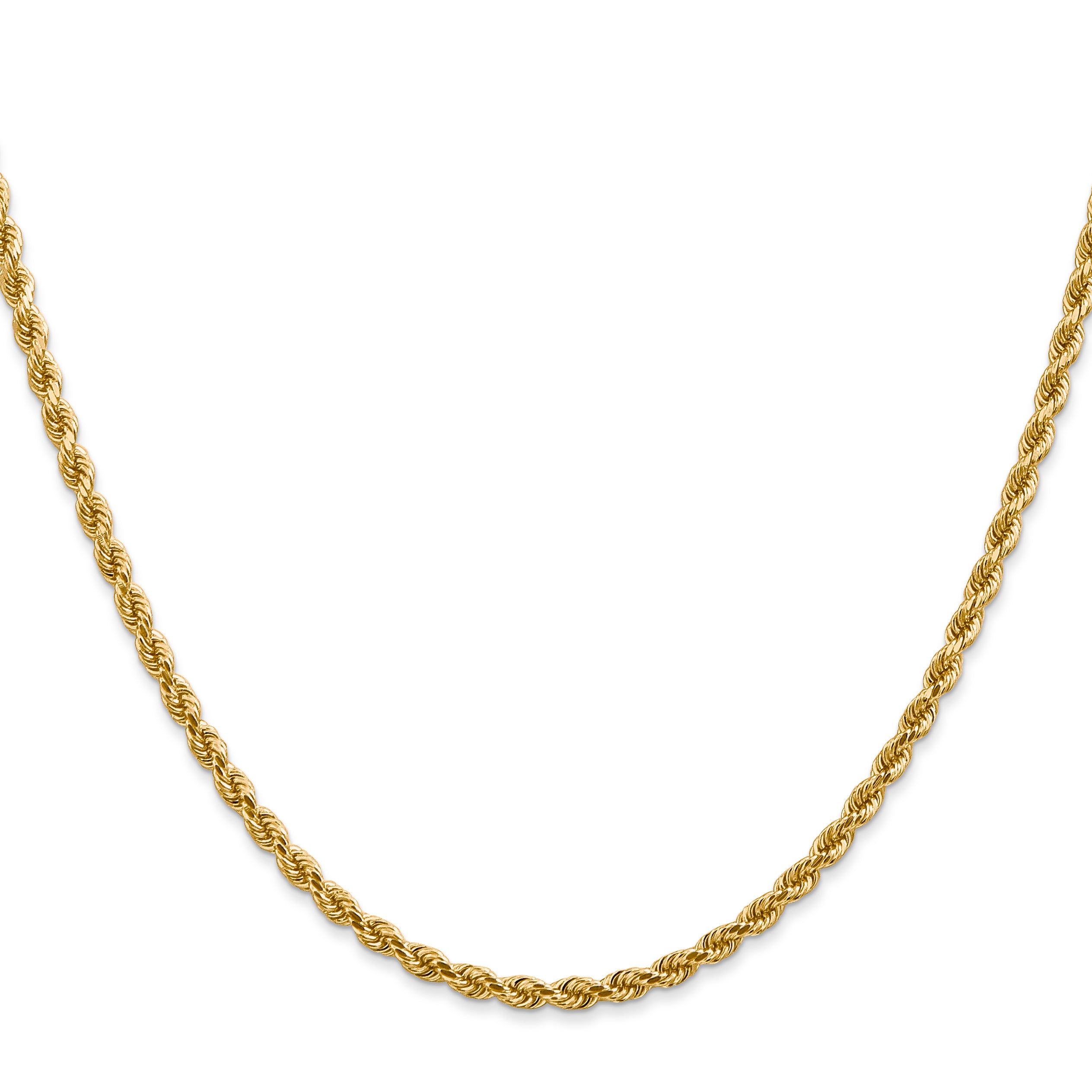 2.75mm 14K Yellow Gold Diamond-Cut Lightweight Rope Chain - Sophia Jewelers