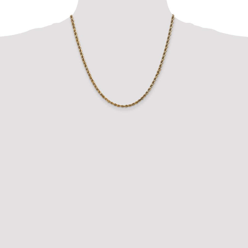 3.5mm 14K Yellow Gold Diamond-Cut Lightweight Rope Chain - Sophia Jewelers