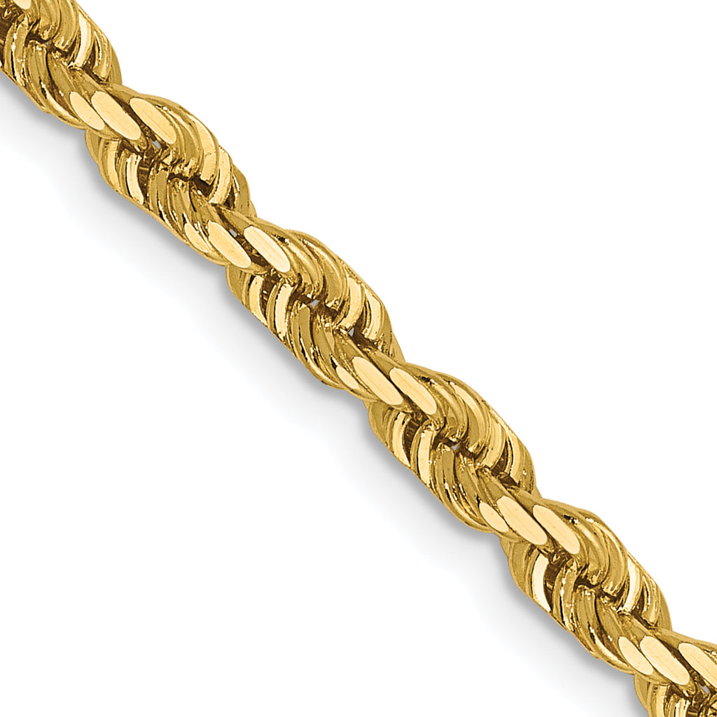 3.5mm 14K Yellow Gold Diamond-Cut Lightweight Rope Chain - Sophia Jewelers