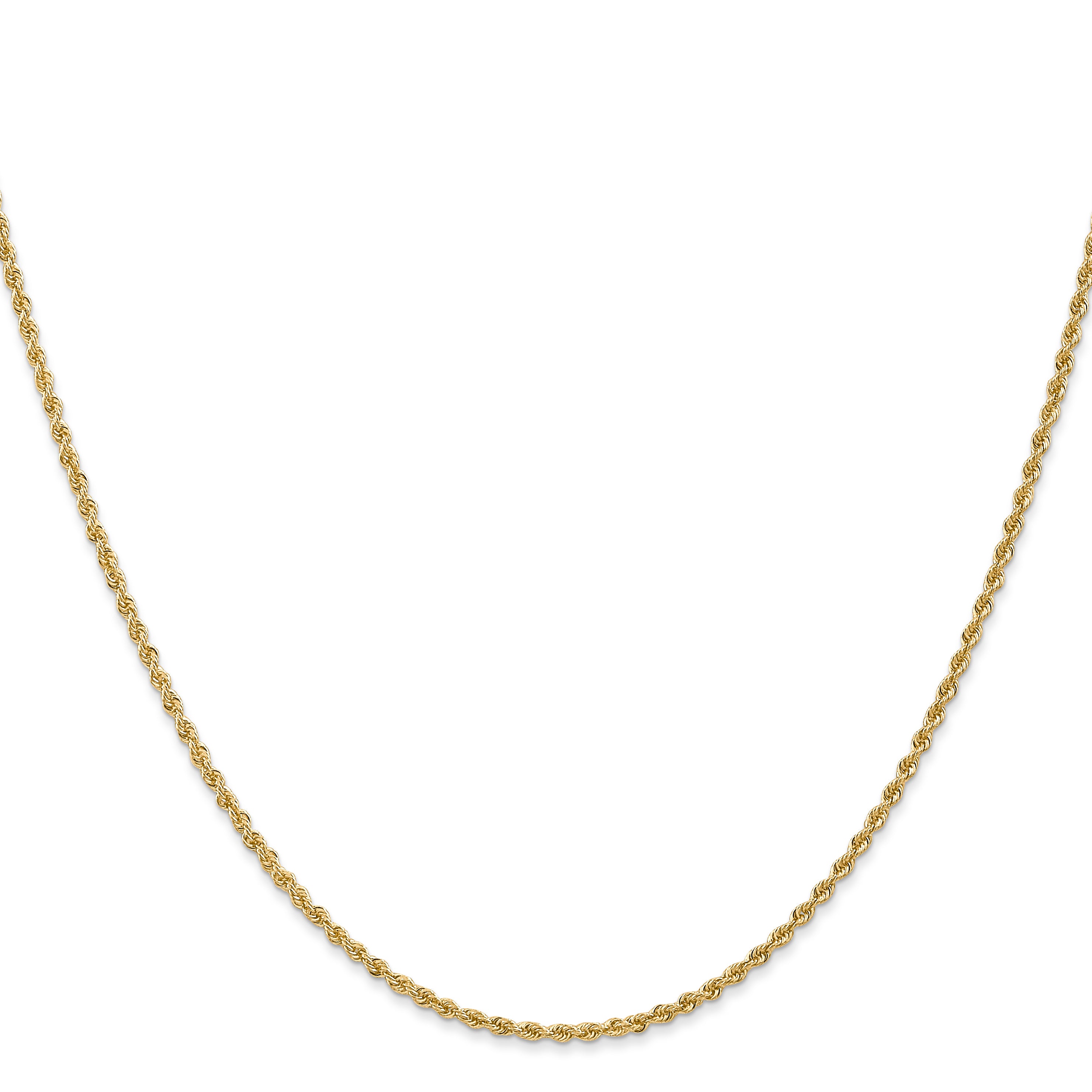 1.6mm 14K Yellow Gold Solid Rope Chain Secondary image
