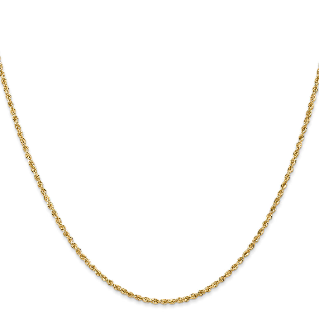 1.6mm 14K Yellow Gold Solid Rope Chain - Sophia Jewelers