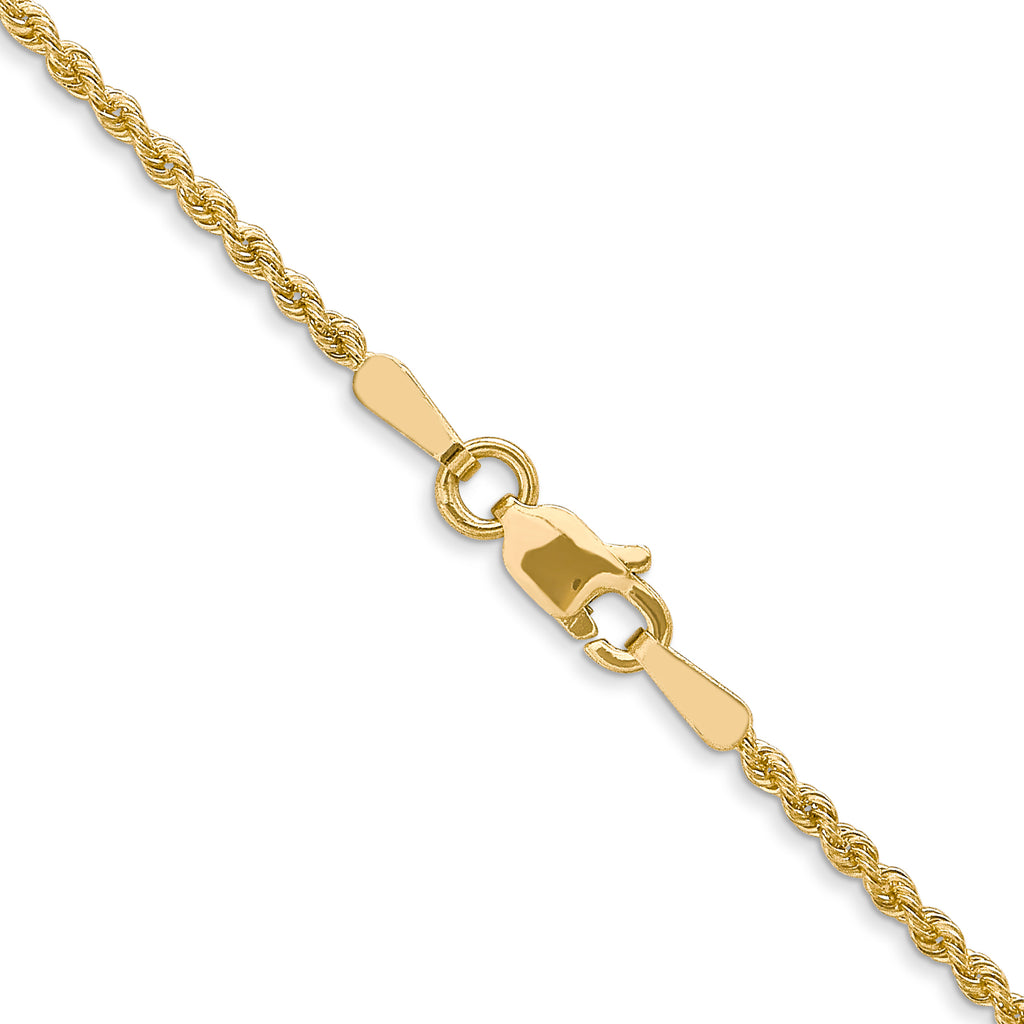 1.6mm 14K Yellow Gold Solid Rope Chain - Sophia Jewelers