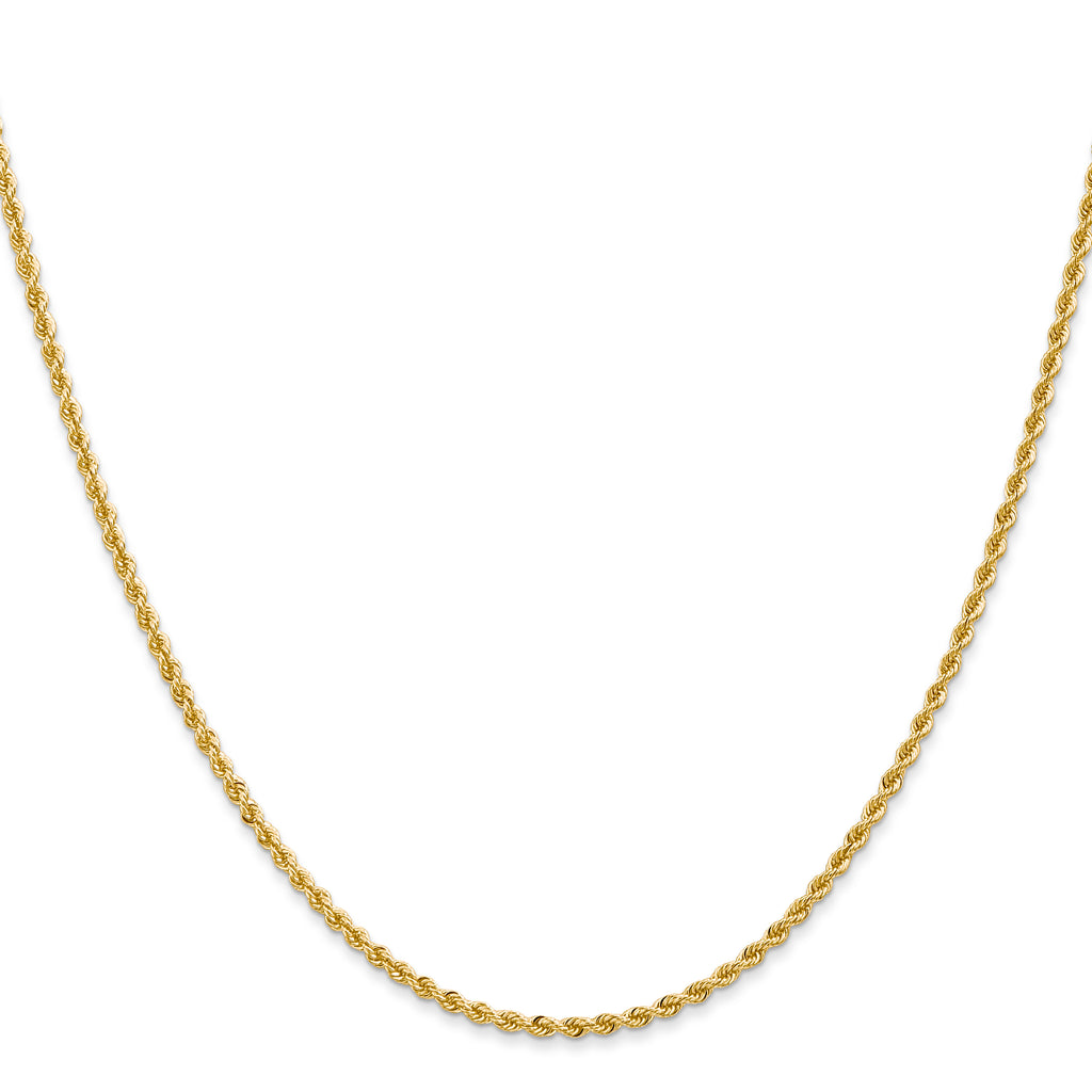 2.0mm 14K Yellow Gold Solid Rope Chain - Sophia Jewelers
