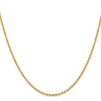 2.0mm 14K Yellow Gold Solid Rope Chain - Sophia Jewelers