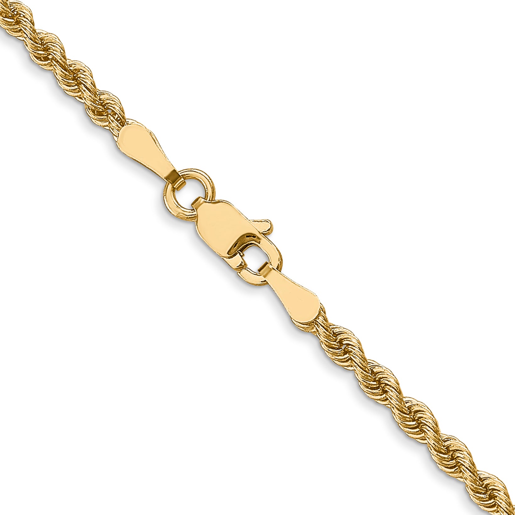 2.5mm 14K Yellow Gold Solid Rope Chain - Sophia Jewelers