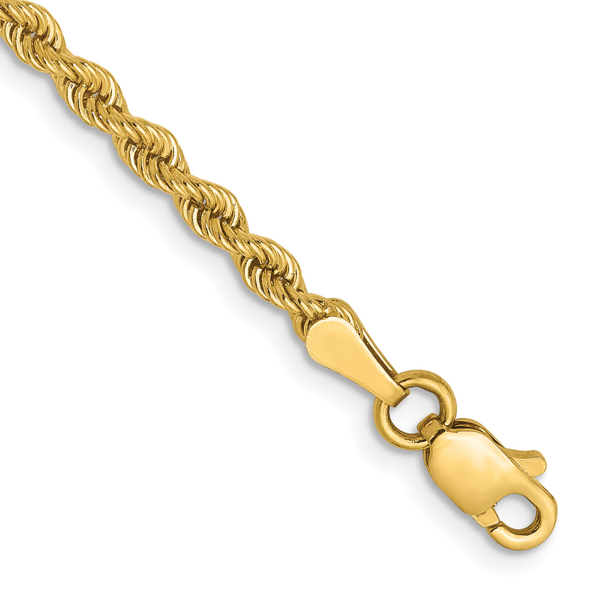 Rope Chain in 14K Yellow Gold, Bracelet to Necklace Lengths, 2.5mm - Sophia Jewelers
