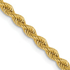 2.5mm 14K Yellow Gold Solid Rope Chain - Sophia Jewelers