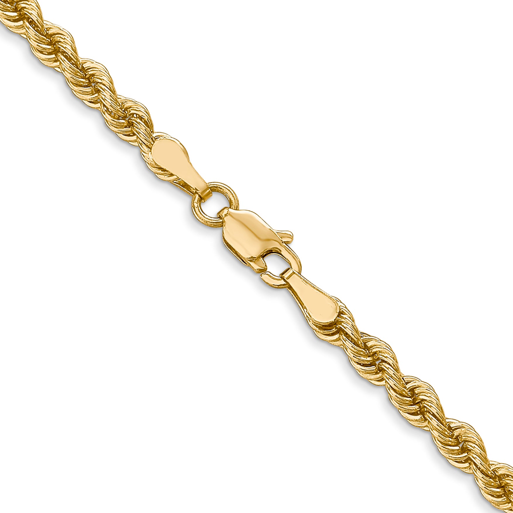 3.0mm 14K Yellow Gold Solid Rope Chain - Sophia Jewelers