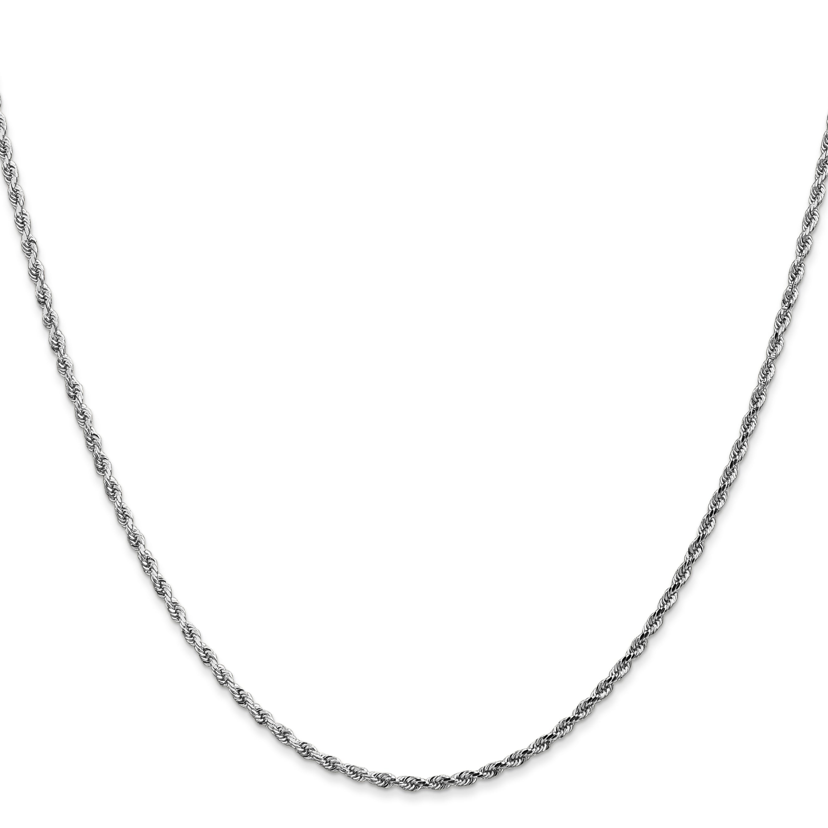 1.75mm 14K White Gold Diamond-Cut Rope Chain Secondary image