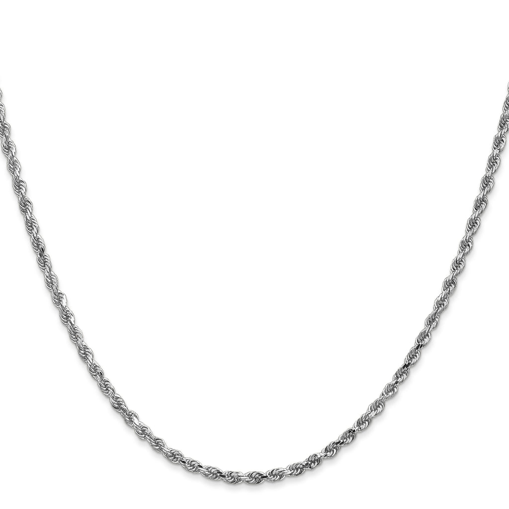 2.5mm 14K White Gold Diamond-Cut Rope Chain - Sophia Jewelers