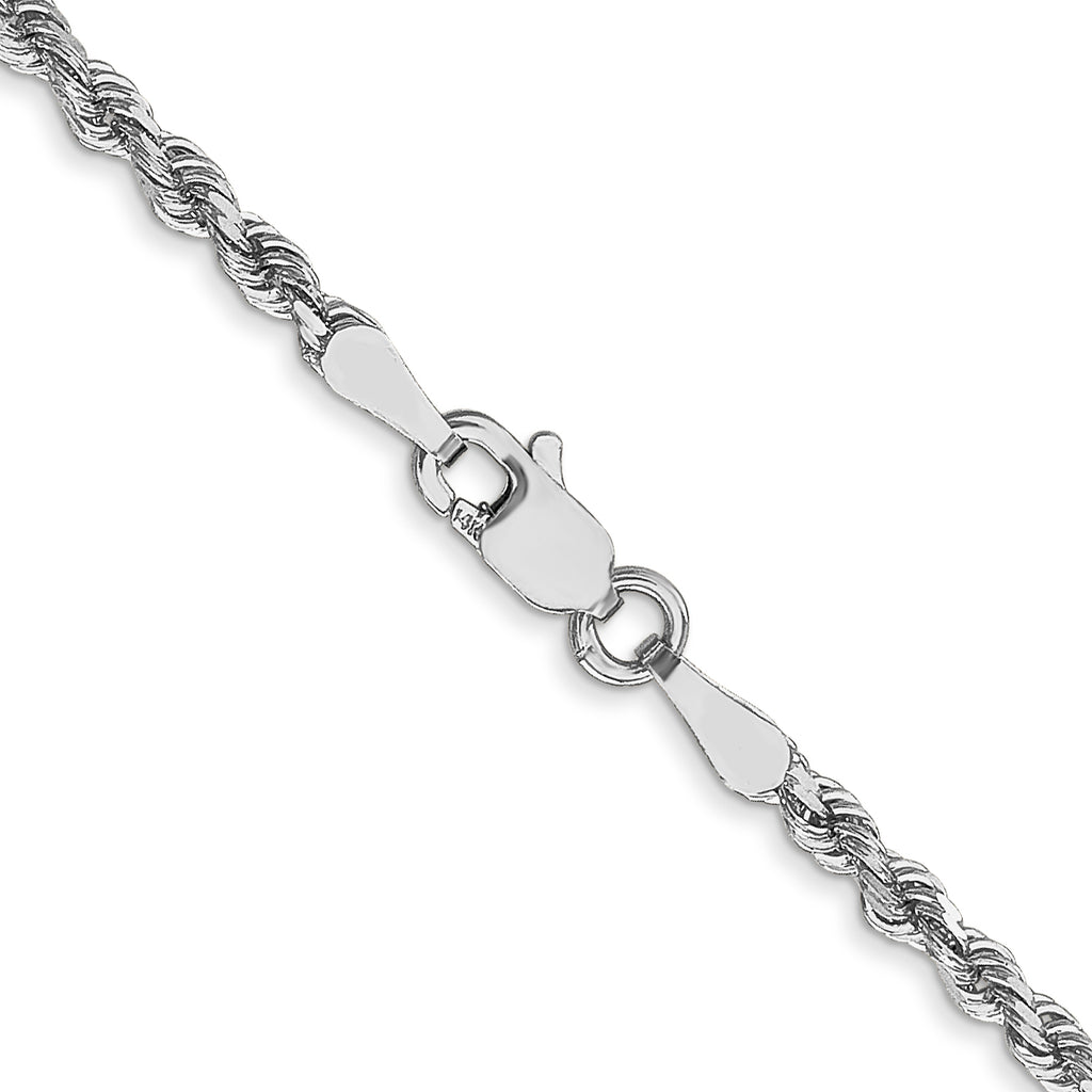 2.5mm 14K White Gold Diamond-Cut Rope Chain - Sophia Jewelers
