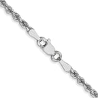 2.5mm 14K White Gold Diamond-Cut Rope Chain - Sophia Jewelers
