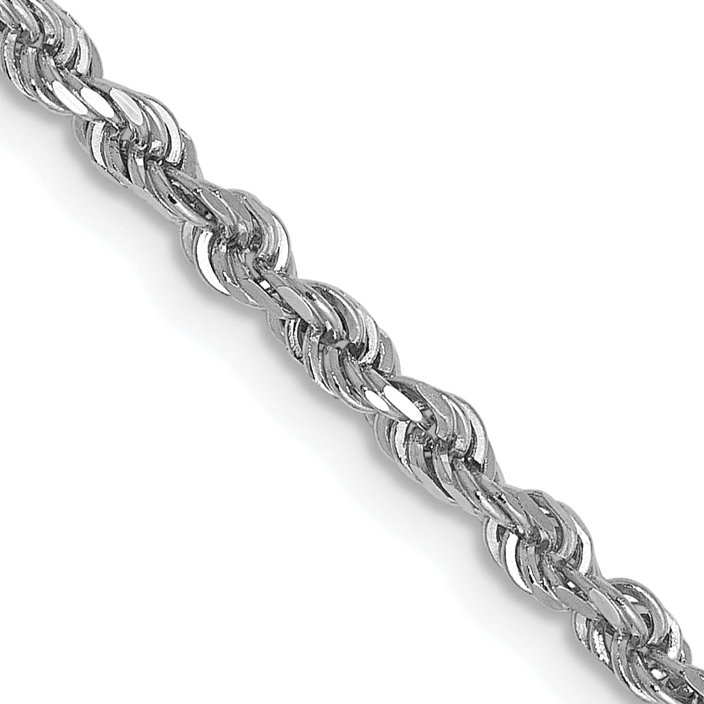 2.5mm 14K White Gold Diamond-Cut Rope Chain - Sophia Jewelers