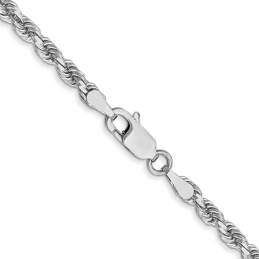 3.0mm 14K White Gold Diamond-Cut Rope Chain - Sophia Jewelers
