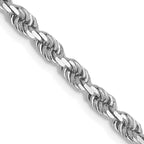 3.0mm 14K White Gold Diamond-Cut Rope Chain - Sophia Jewelers