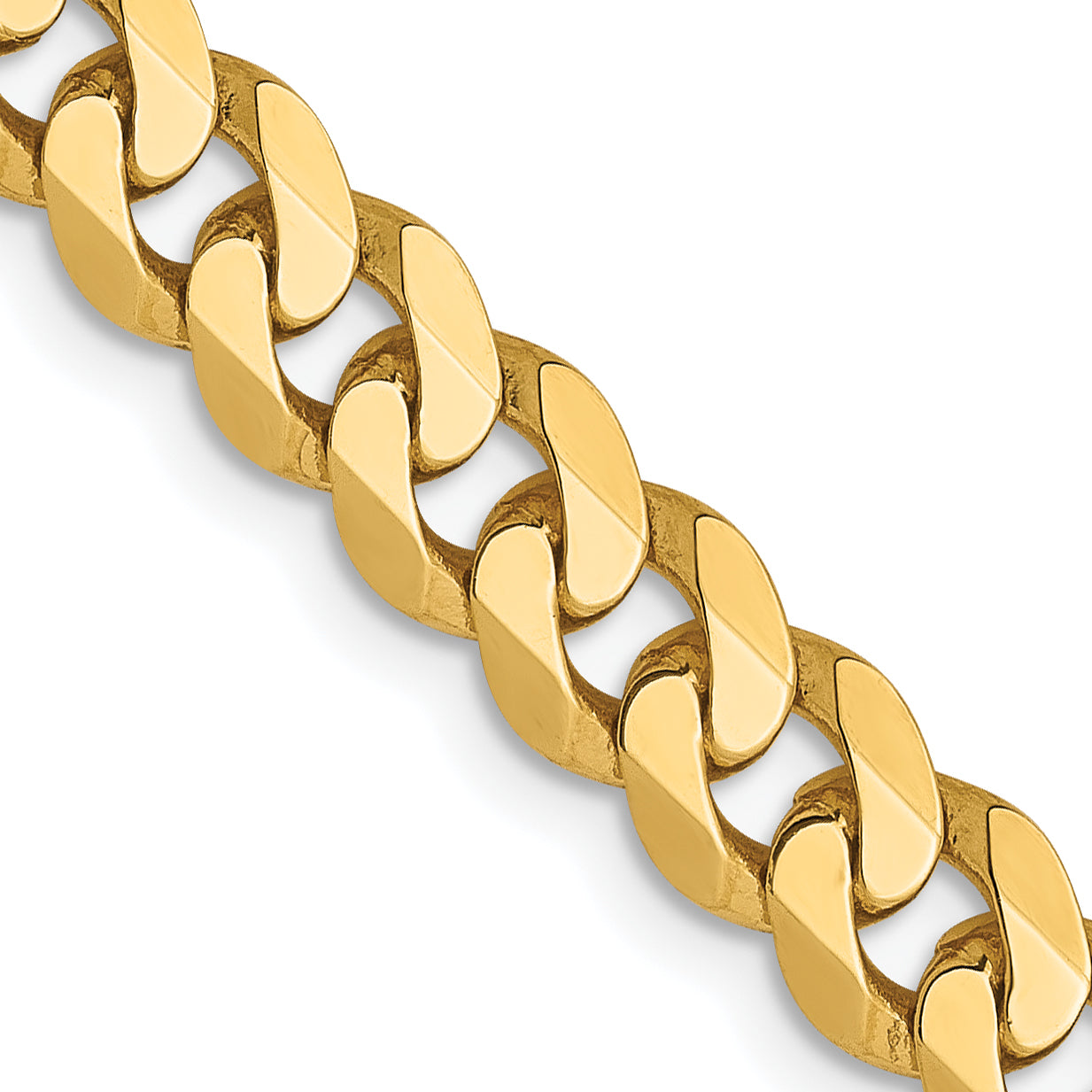 5.75mm 14K Yellow Gold Flat Beveled Curb Chain - Sophia Jewelers