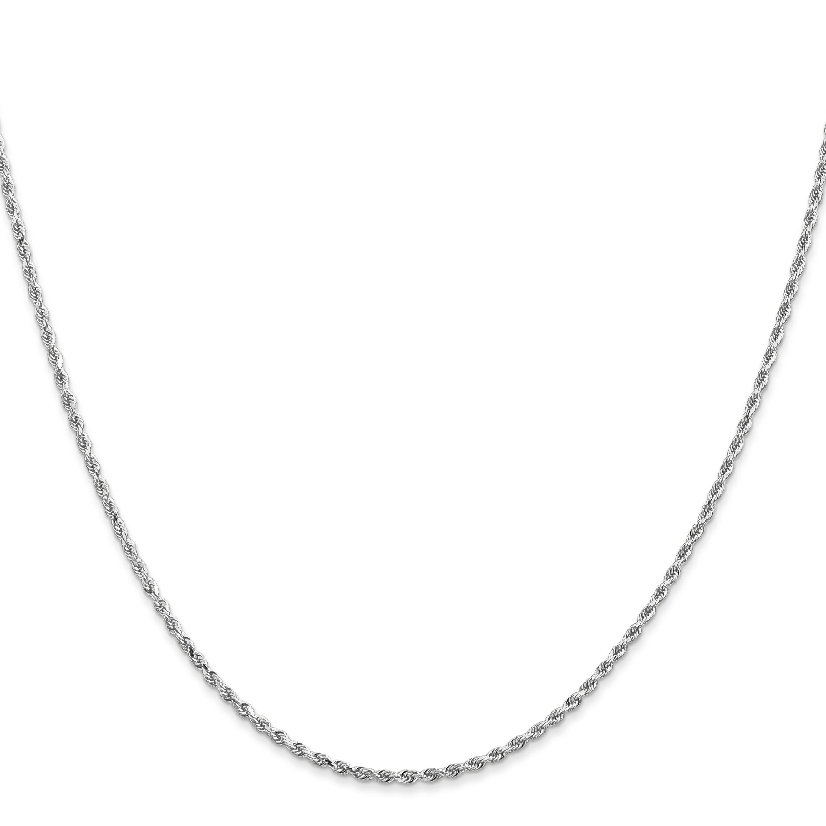 1.3mm 14K White Gold Diamond-Cut Rope Chain - Sophia Jewelers