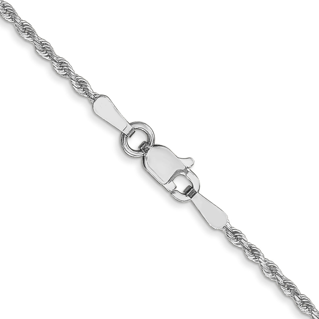1.3mm 14K White Gold Diamond-Cut Rope Chain - Sophia Jewelers
