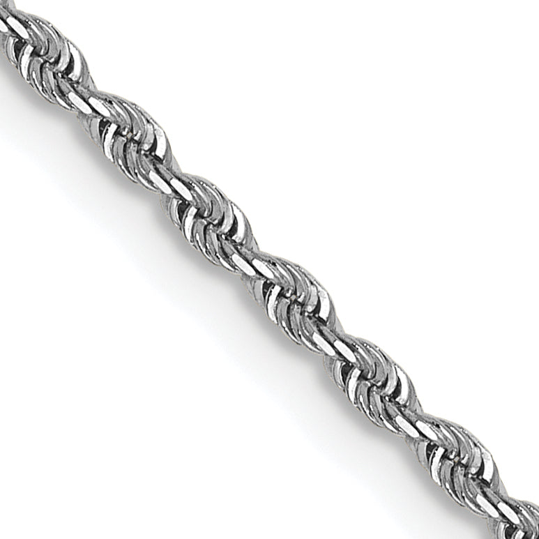 1.3mm 14K White Gold Diamond-Cut Rope Chain - Sophia Jewelers