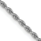 1.3mm 14K White Gold Diamond-Cut Rope Chain - Sophia Jewelers