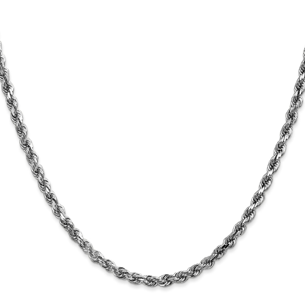 4.0mm 14K White Gold Diamond-Cut Rope Chain - Sophia Jewelers